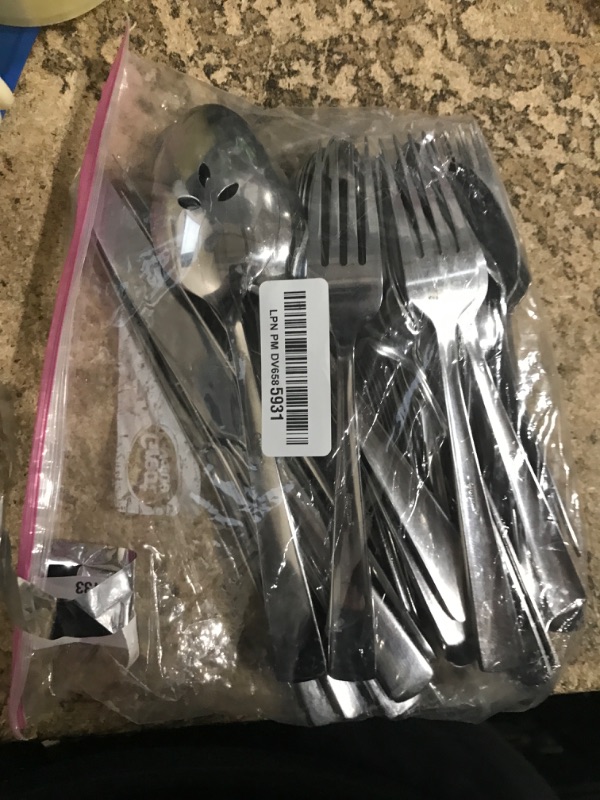 Photo 1 of 45-Piece Silverware Set Flatware Cutlery Set Service for 8, Durable Stainless Steel Tableware in Ergonomic Design Size and Weight, Kitchen Utensil Sets with Steak Knives, Rust-proof, Dishwasher Safe