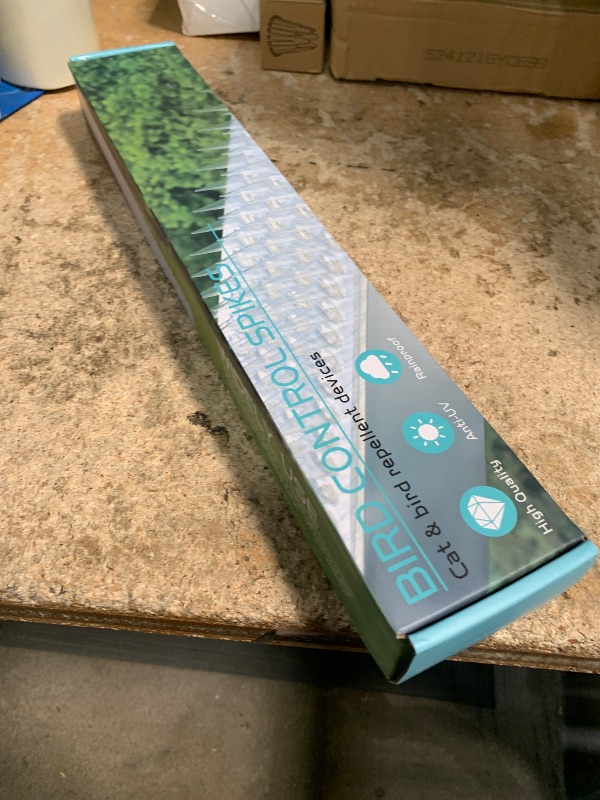 Photo 1 of Touri 24 Pack Clear Transparent PVC Bird Spike Strips for Outside Fences and Roofs to Keep Birds, Pigeons, Cats, Squirrels, Raccoons Away and Keep Birds from Building Nest