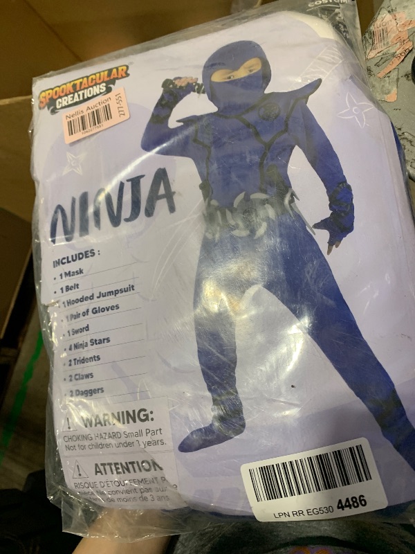 Photo 1 of Spooktacular Creations Halloween Ninja Costume, Blue Ninja Outfit Set for Kids, Halloween Costumes with Accessories for Boys Dress Up and Role Play Party (3T, 3-4 yrs)