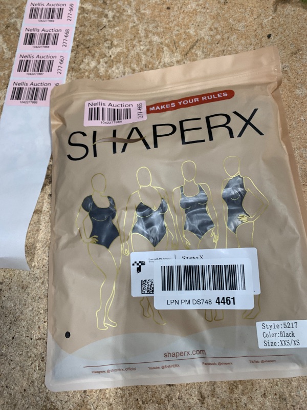 Photo 1 of SHAPERX Strapless Shortie Bodysuit for Women Tummy Control Shapewear Seamless Sculpt Body Shaper with Removable Straps,SZ5217-Black-XXS/XS