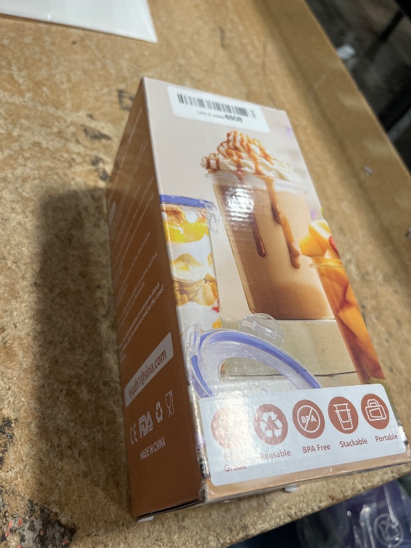 Photo 1 of 4 Pack Overnight Oats Containers with Lids, Oatmeal Container, 16oz Leak Proof Oats Jars, BPA Free, Reusable, Portable Plastic Food Storage Container for Oatmeal, Yogurt, Soup, Cereal, Milk and More