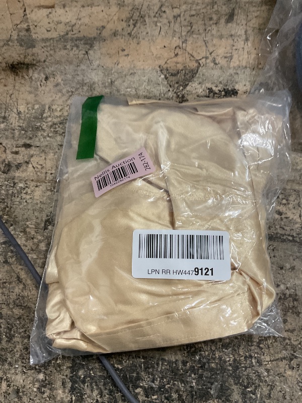 Photo 1 of (LARGE) (BAGGED) (USED/FAIR) ZEROYAA Men's Luxury Shiny Silk Like Satin Button Up Dress Shirts ZLCL14-Champagne Large