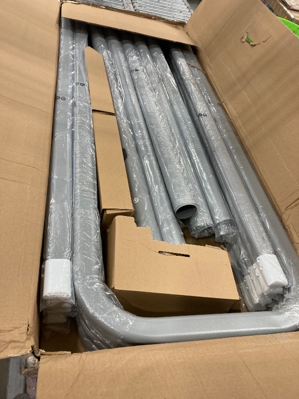 Photo 1 of ********************PARTIAL ITEM, THIS IS ONLY BOX 1 OUT OF 2**************
Bestway Power Steel 24' x 12' x 52" Rectangular Metal Frame Above Ground Swimming Pool Set with 1500 GPH Sand Filter Pump, Ladder, and Pool Cover