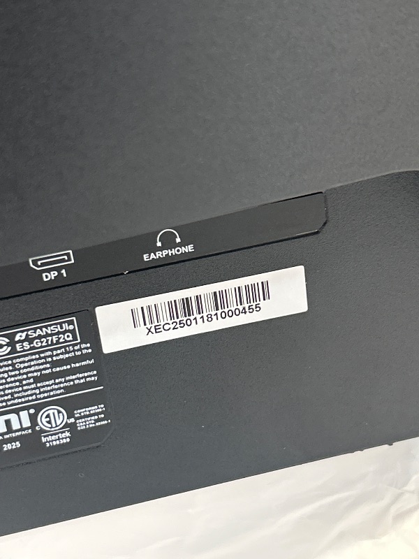 Photo 1 of *** DAMAGED SCREEN. PARTS ONLY *****SANSUI 27 Inch WQHD 2560 x 1440 IPS Gaming Monitor, 180Hz 1ms Computer Monitor, DP 1.2 x2 | HDMI 2.0 x2 | VESA Mount, 120% sRGB HDR Eye Care Metal Stand (DP Cable Included)