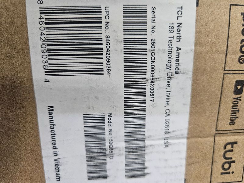 Photo 1 of ** BROKEN SCREEN, FINAL SALE **  TCL 50-Inch Q65 QLED 4K UHD Smart TV with Google TV (50Q651G, 2024 Model) Dolby Vision, Dolby Atmos, HDR Pro+, Game Accelerator Enhanced Gaming, Voice Remote, Works with Alexa, Streaming Television