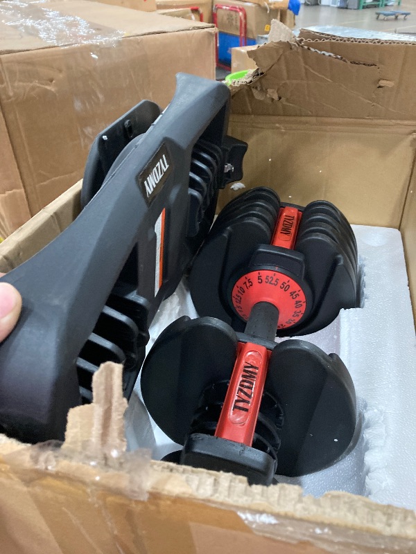 Photo 1 of **Only One** TYZDMY Adjustable Dumbbells Set of 2?Free Weights Dumbbells Set?Adjustable Dumbbell Set?52.5 lbs pair 105 lbs?15 in 1?for Men/Women Gym Equipment for Home Strength Training Equipment