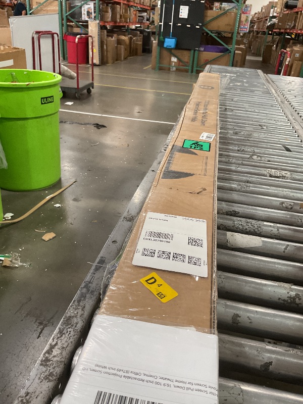 Photo 1 of VIVOHOME Projector Screen Pull Down, 16:9 100 Inch Retractable Projection Screen, HD 4K Manual Pull Movie Screen for Home Theater, Cinema, Office (87x49 Inch White)