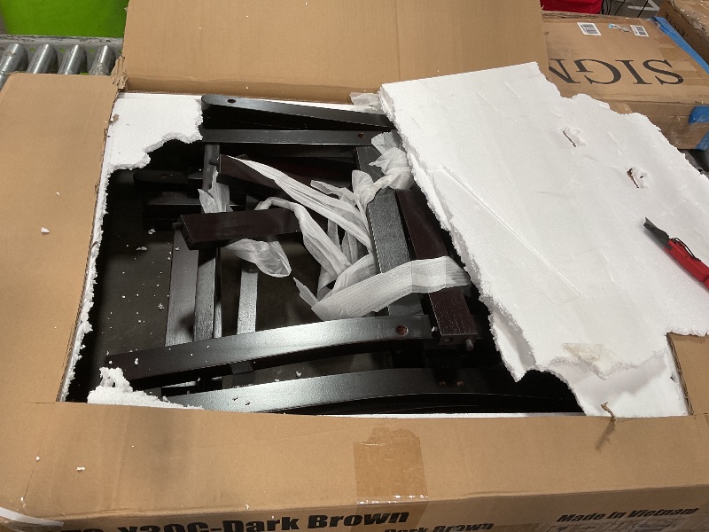 Photo 1 of FDW | 5-Piece Solid Wood Dining Table Set for 4 | Pine Kitchen Table with Upholstered Chairs | Space-Saving Design | Smooth Easy-to-Clean Surface | Brown | for Dining Room, Apartment, Restaurant