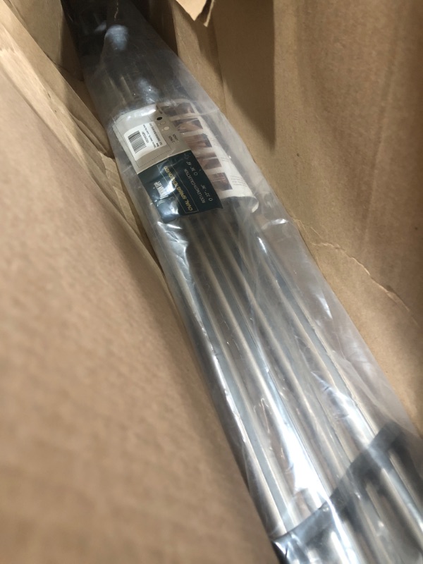 Photo 1 of (USED/FAIR) (BAGGED) 4 Pack Tension Rod Oval Spring Tension Curtain Rod Adjustable 36 to 60 Inches Small Short Nickel Tension Rods No Drilling Spring Loaded Curtain Rods For Doors and Windows, 36-60 Inch, Nickel