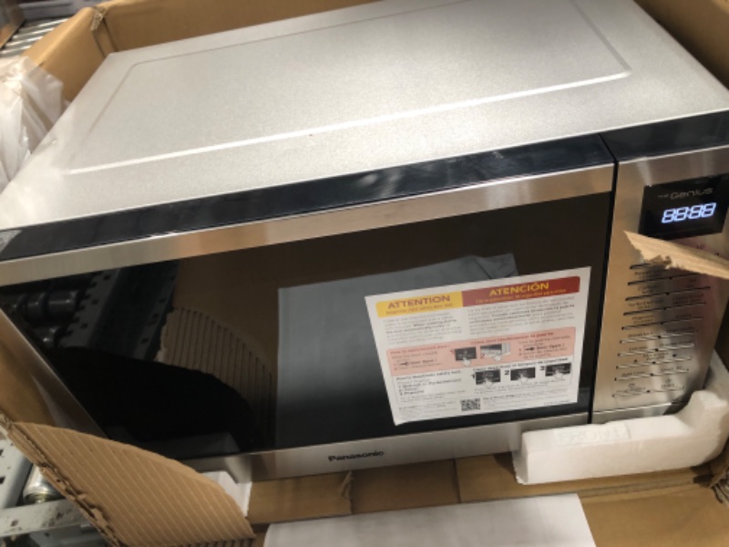 Photo 1 of POWERS ON*Panasonic NN-SN68KS Compact Microwave Oven with 1200W Power, Sensor Cooking, Popcorn Button, Quick 30Sec & Turbo Defrost, 1.2 cu.ft, Stainless Steel