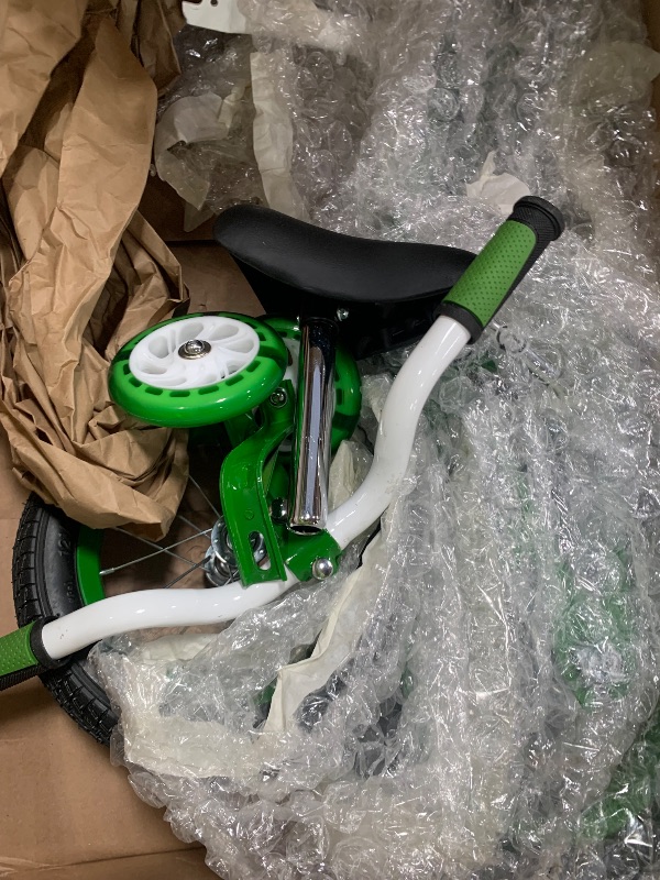 Photo 1 of ***PARTS ONLY****Jetson Light Rider Kids’ Light-up Unisex Bike, LED Light-up Frame, 3 Different Light Modes, Adjustable Seat Height, 12" Rubber Tires, Kinetic Light-Up Training Wheels, Green, Ages 3+, JLRG12-GRN
