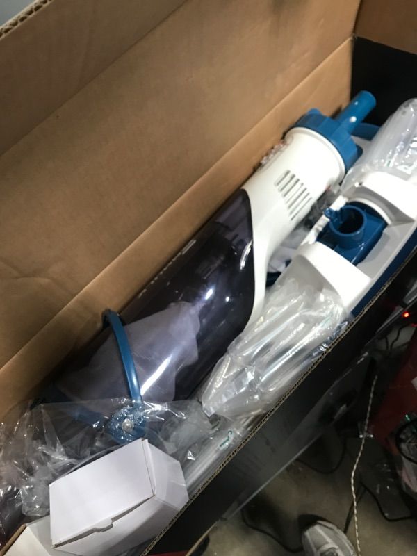 Photo 1 of ***PARTS ONLY***ENHULK Pool Vacuum for Above Ground Pools, 2025 Upgraded 13.4" Wide Head & Telescopic Pole, 18.5 GPM Suction, 60 Min Runtime, Cordless Handheld Rechargeable Pool Cleaner for Inground Pools (Blue)