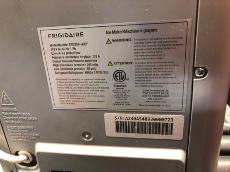 Photo 1 of Frigidaire Nugget Ice Maker, Countertop Ice Machine with Transparent Window, Sonic Ice Maker with 44 lbs. Capacity, Auto Self Cleaning Ice Maker Machine, 2.0 Gen, Cream - 16.75D x 11.75W x 20.25H