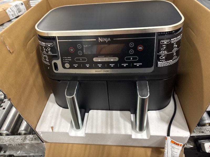 Photo 1 of 
Ninja Foodi 6qt 5-in-1 2-Basket Air Fryer with DualZone Technology - DZ090: Stainless Steel