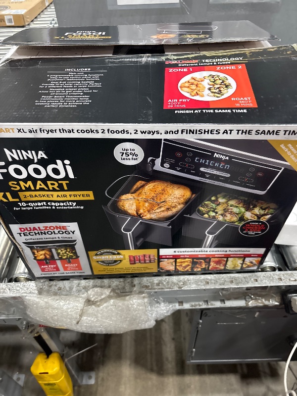 Photo 1 of 
Ninja Foodi 6qt 5-in-1 2-Basket Air Fryer with DualZone Technology - DZ090: Stainless Steel
