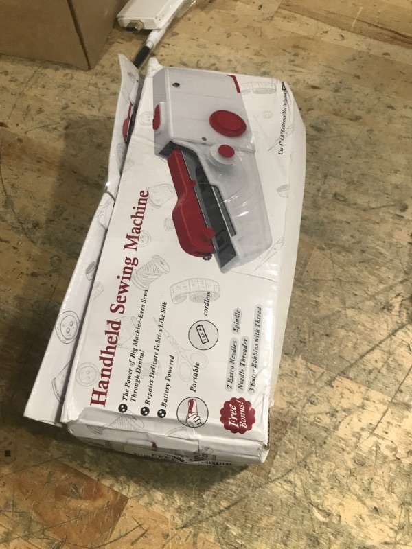 Photo 1 of Handheld Sewing Machine, Quick Sew Mini Portable Electric Sewing Machine For Beginners Adults, Easy To Use Suitable for Sewing Clothes, Family Travel, DIY