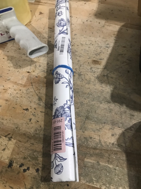 Photo 1 of Safiyya Peel and Stick Wallpaper Floral Contact Paper Modern Wallpaper for Bedroom Blue and White Removable Wallpaper Self Adhesive Contact Paper for Cabinets Vinyl Rolls 118"x17.3"
