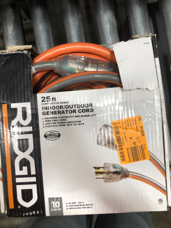 Photo 1 of *UNKNOWN  OF ANY DAMAGES* Heavy Duty 25 ft. 10/4 L14-30 Extension Cord