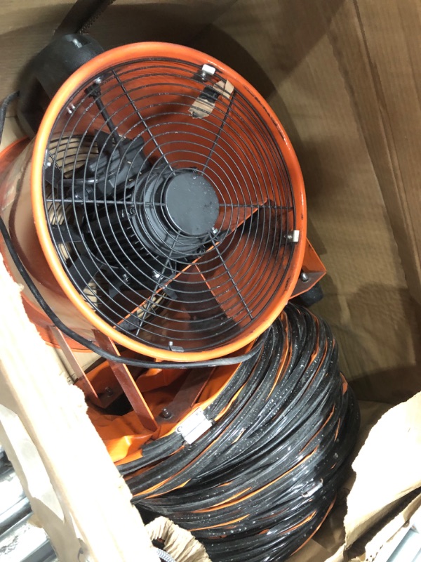 Photo 1 of *UNKNOWN OF ANY MAJOR DAMAGES*Utility Blower Fan 12 Inch Portable Axial Exhaust Fan 790W/7A 2300CFM High Velocity Ventilator with 16FT Duct Hose for Exhausting & Ventilating at Home and Job Site
