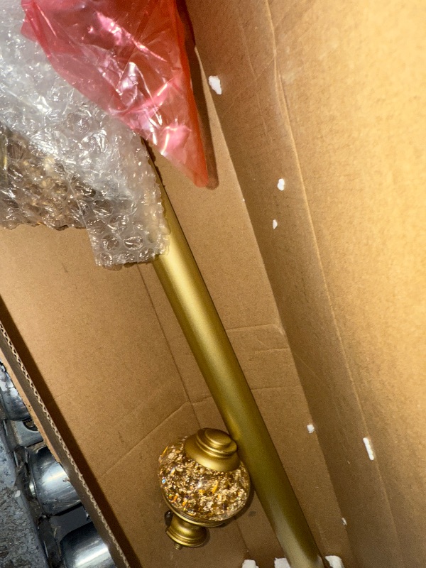 Photo 1 of 1 Inch Gold Double Curtain Rods 36 to 72 Inches (3 to 6 ft), USFOOK Drapery Rods for Windows, Telescoping Dual Curtain Rod with Luxury Translucent Finials