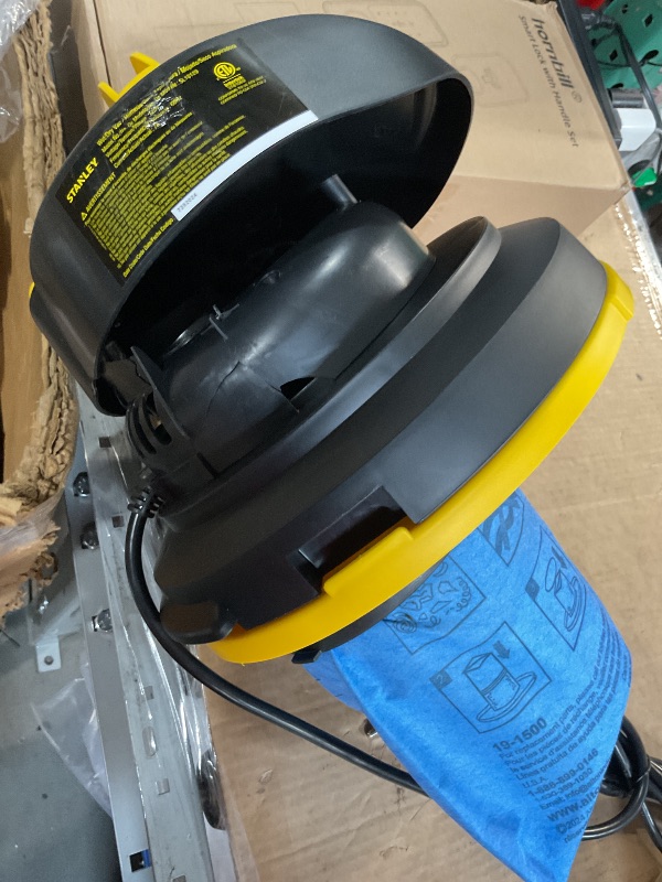 Photo 1 of (Broken)(sold for parts) Stanley SL18129 Wet/Dry Vacuum, 4 Gallon, 4 Peak HP, Stainless Steel Tank with Top Handle, 3-in-1 Shop Vacuum Cleaner with Blower for Home