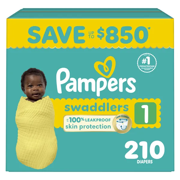 Photo 1 of 
Enlarge Diapers & Wipes Pampers Swaddlers Newborn Diapers Size 1 hero (opens in a new tab)
Enlarge Diapers & Wipes Pampers Swaddlers Newborn Diapers Size 1 angle_left (opens in a new tab)
Pampers Swaddlers Newborn Diapers Size 1