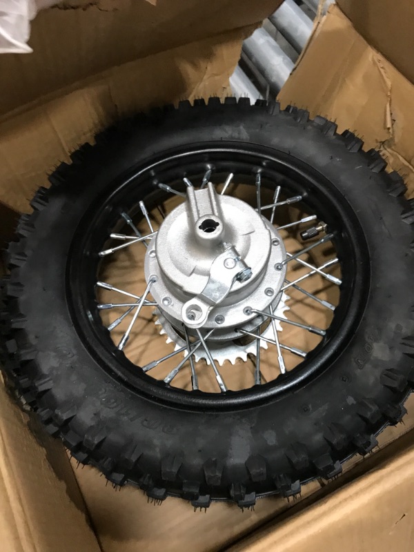 Photo 1 of 10" Rear Wheel Rim Tire Assembly 12mm Bearing 50cc 70cc 90cc 110cc Dirt Pit Pro Trail Bike CRF50 DRZ70 PW50 BBR50 TTR50 DRZ50 SSR 3.00-10 80/100-10 1.4x10 Drum Brake (Tire: 3.00-10 With Drum Brake)