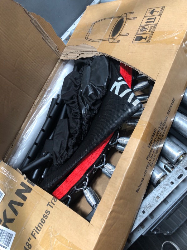 Photo 1 of **PARTS ONLY***Kanchimi 48" Folding Mini Fitness Indoor Exercise Workout Rebounder Trampoline with Handle, Max Load 330lbs(Black)