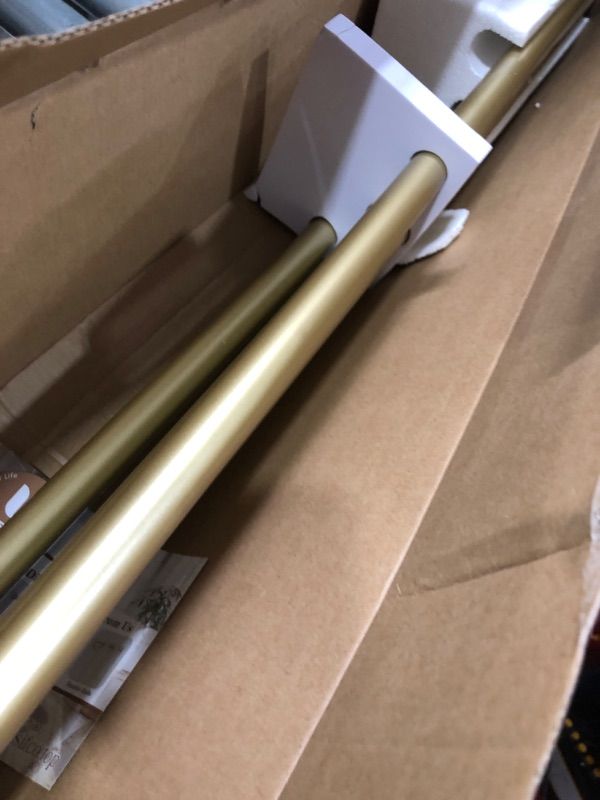Photo 1 of 1 Inch Gold Double Curtain Rods 72 to 144 Inches (6 to 12 ft), USFOOK Drapery Rods for Windows, Telescoping Dual Curtain Rod with Luxury Translucent Finials