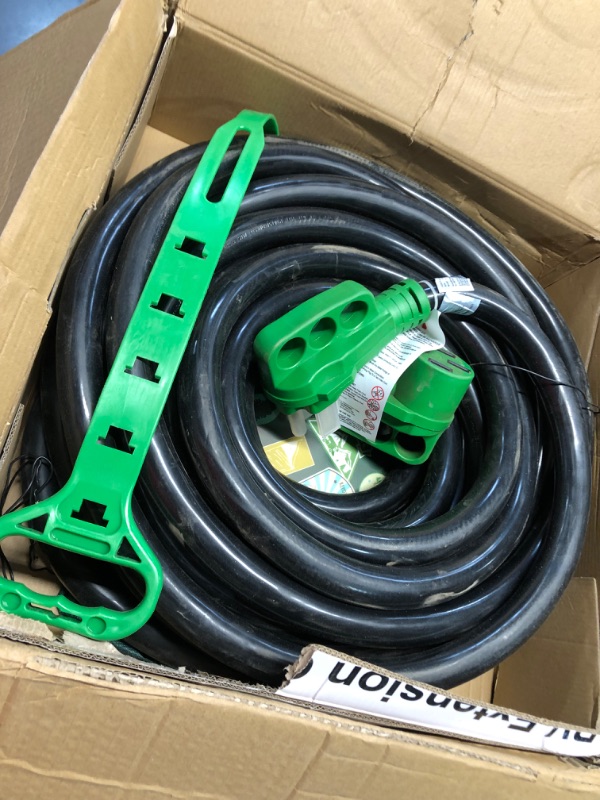 Photo 1 of RVGUARD 50 Amp 50 Foot RV/EV Extension Cord, NEMA 14-50P/R Heavy Duty Extension Cord with LED Power Indicator and Cord Organizer, Green, ETL Listed
