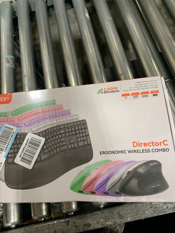 Photo 1 of MEETION Ergonomic Wireless Keyboard and Mouse, Ergo Keyboard with Vertical Mouse, Split Cushioned Wrist Palm Rest, Natural Typing, Rechargeable, Full Size, Windows/Mac/Computer/Laptop, Black DirectorC