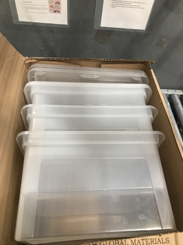Photo 1 of IRIS USA File Box, Plastic File Boxes With Lids, Document Organizer for Letter/Legal File, Document Box, Storage Bin For Hanging Files, Secure Latching Lid Stackable BPA-Free, Clear 35 Qt. 1 Pack