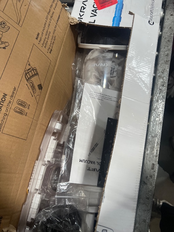 Photo 1 of InoKraft Cordless Pool Vacuum Cleaner, Rechargeable, Handheld Pool Vacuum for Above Ground and Inground Pools, Transparent Head, 59” Extendable Pole, for Leaves, Debris, Shallow Steps, Blue