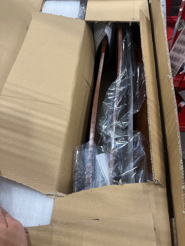 Photo 1 of 60" Ceiling Fans Without Lights, 60 Inch Outdoor Ceiling Fans no Lights, 3 Blade Solid Wood Damp Rated Ceiling Fan with Remote Control for Living Room Gazebo Farmhouse/Patios Porch - Dark Walnut