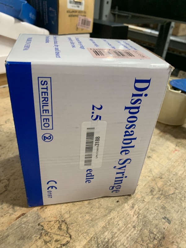 Photo 1 of 100 Pack Disposable 2.5ml/cc Lab Syringes with 25Ga 1 Inch Needle Luer Lock, Individually Sealed Packed