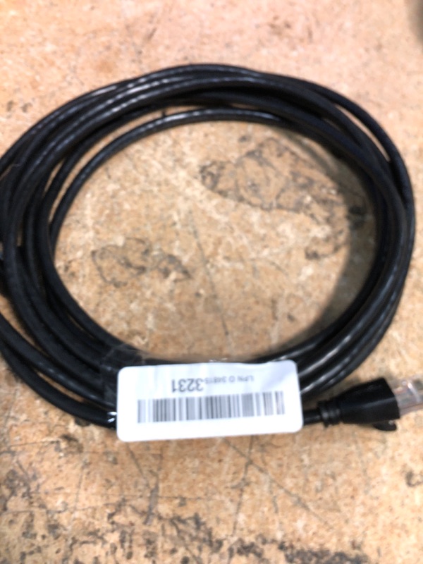 Photo 1 of Amazon Basics RJ45 Cat 6 Ethernet Patch Cable, 1Gpbs Transfer Speed, Gold-Plated Connectors, 14 Foot for PC, TV, Tablet, Router, Printer, Black