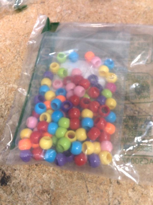 Photo 1 of 100 Acrylic Beads 12mm with 5.7mm Large Hole, Bright Glossy Mix