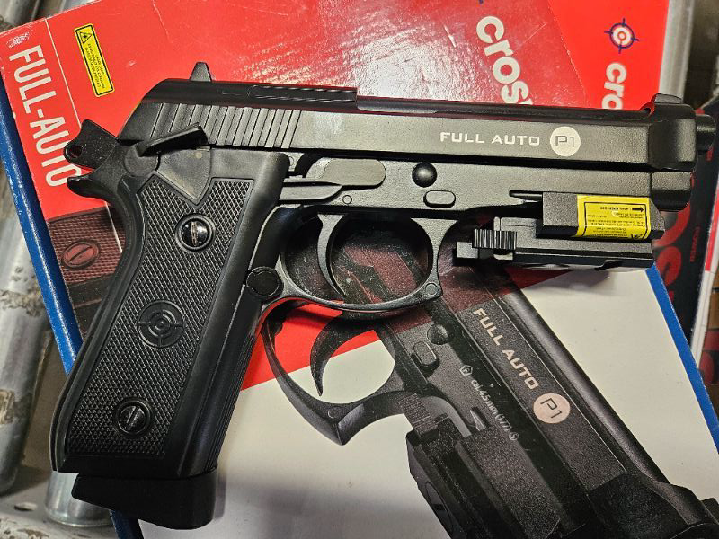 Photo 1 of (not functional)(sold for parts) Crosman CFAMP1L Full Auto P1 CO2-Powered BB Air Pistol With Laser Sight (Class II <1 mW)