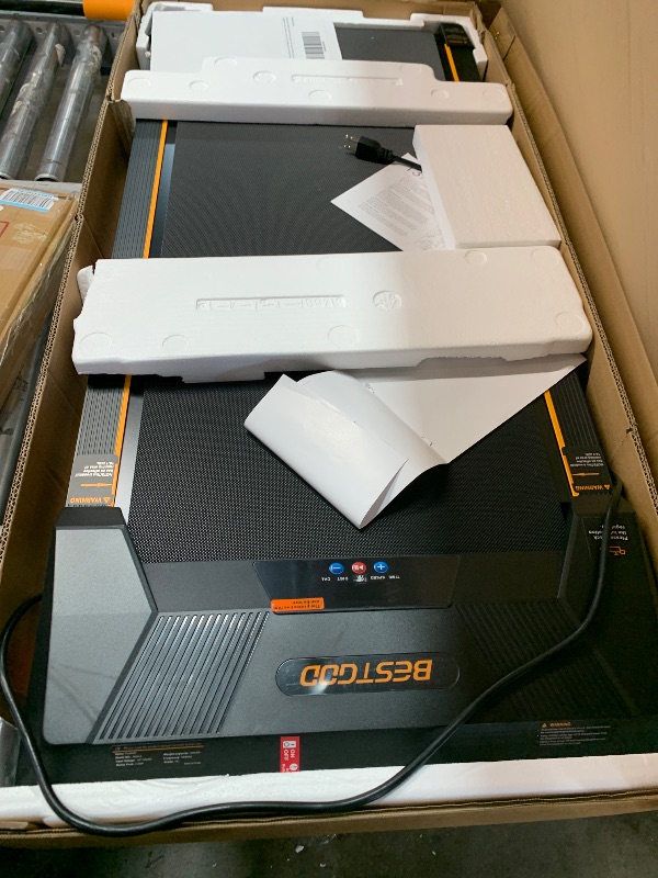Photo 1 of ***MISSING ACCESSORIES***

Walking Pad Treadmill, BestGod Incline Under Desk Treadmill 330lbs Capacity, 2.5HP Portable Treadmills for Home, Compact Treadmills Mini Walking Pad, Running Machine with Remote Control