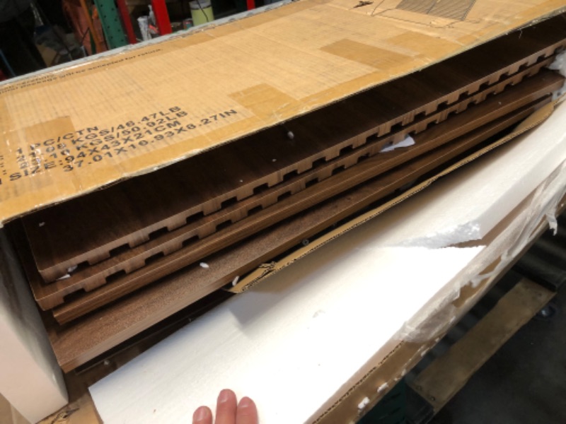 Photo 1 of ***DAMAGED - INCOMPLETE - MISSING HARDWARE - SEE PICTURES***
Shoe Storage Cabinet, Fluted Shoe Cabinet Storage for Entryway, Walnut Hidden Shoe Cabinet with Metal Legs,Shoe Organizer Cabinet with Flip Doors, Slim Entryway Shoe Storage Cabinet ?31.5in?