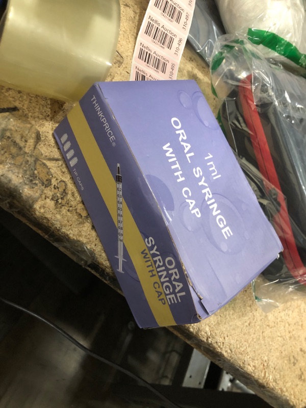 Photo 1 of 50 Pcs 1ml Syringes with Caps Oral Dispenser Individually Sterile Warpped for Medicine Dropper, Colostrum Collect Feeding Pets, Liquid