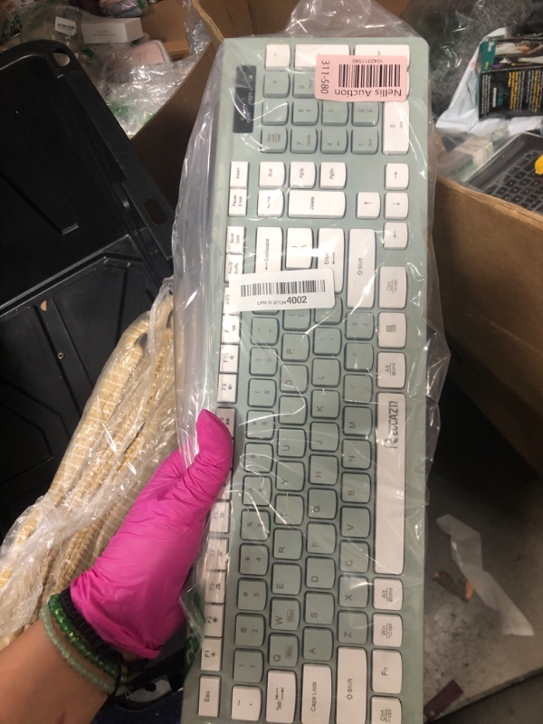 Photo 1 of Wireless Keyboard and Mouse Combo, Full-Sized Wireless Keyboard and Adjustable DPI Mouse, 2.4GHz USB Receiver, Wireless Keyboard and Mouse for PC, Windows, MAC, Desktop, Laptop (Avocado Green)