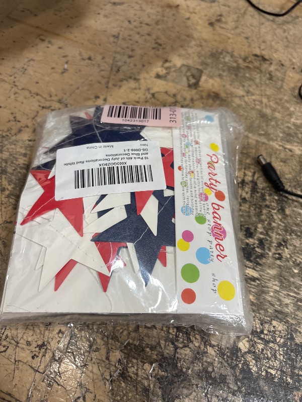 Photo 1 of 10 Pack 4th of July Decorations Red White and Blue Decorations - 130Ft/330 4th of july garland Patriotic Star Streamers Banner Garland Hanging Independence Day Fourth July Decor Memorial Day