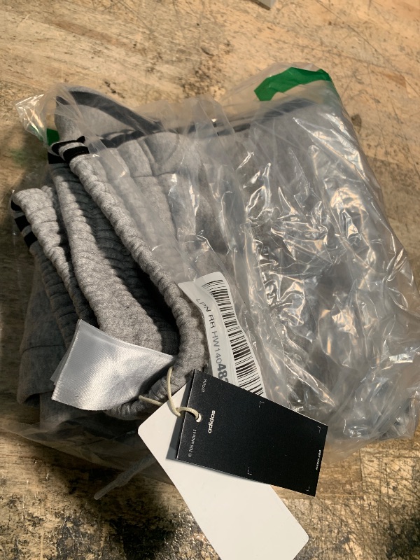 Photo 1 of *** SMALL stan on front*** adidas Men's Essentials Fleece Tapered Cuff 3-Stripes Pants GRAY  M 
