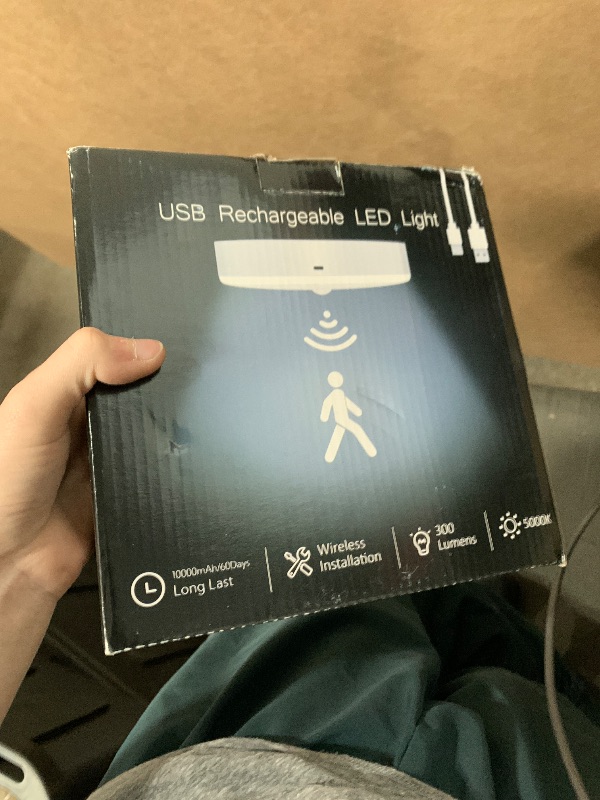 Photo 1 of ***(PARTS ONLY/ MAJOR DAMAGE/ NON FUNCTIONAL)***TOOWELL Motion Sensor LED Ceiling Light Rechargeable LED Closet Lights with USB Cable,Motion Sensor Light Indoor/Outdoor for Closet Stairs Porch Hallway Pantry Wall,Wireless Lights Without Wiring