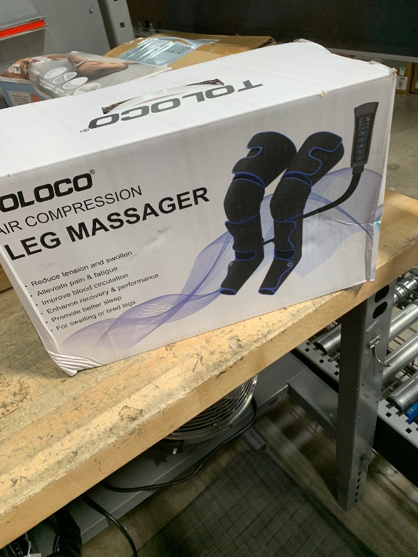 Photo 1 of TOLOCO Leg Massager, Leg Massager with Air Compression for Circulation, Relaxation and Pain Relief with 6 Modes 3 Vibration, Mother's Day Birthday Gifts for Women/Men