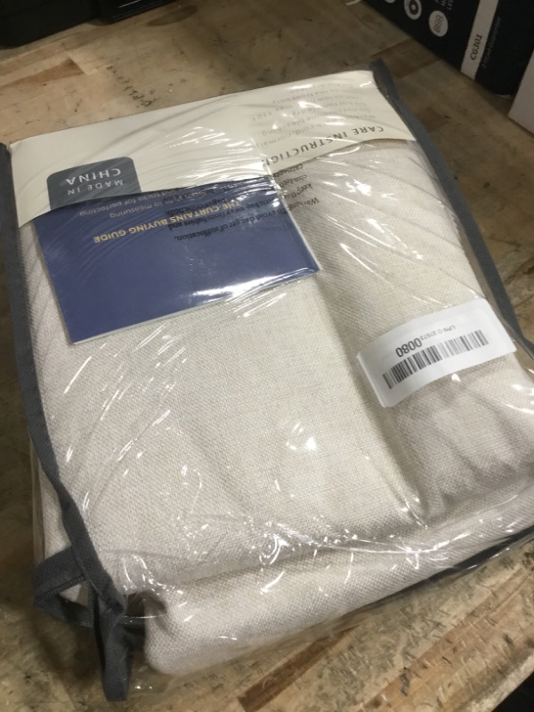 Photo 1 of 100% Blackout Shield Linen Blackout Curtains for Bedroom 84 Inches Long, Back Tab/Rod Pocket Living Room Drapes, Thermal Insulated Blackout Curtains 2 Panels Set, 50" W x 84" L, Cream