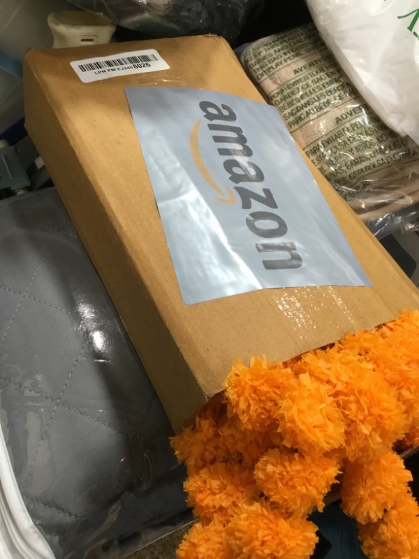 Photo 1 of 10 PC - 5 feet Marigold Garlands Halloween Diwali Pooja Indian/American Wedding Party Mantle Decorations Faux Artificial Floral Strings Christmas Fall Festival Spring Bush Floral Decor - Golden Yellow
