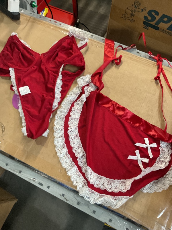 Photo 1 of (Used) Avidlove Halloween Costume for Women Lace Babydoll Lingerie Strap Chemise V Neck Sleepwear Dark Red X-Large