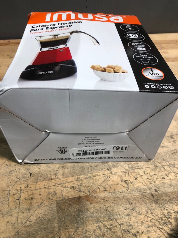 Photo 1 of Imusa 6 or 3cup Electric Espresso Maker, Red